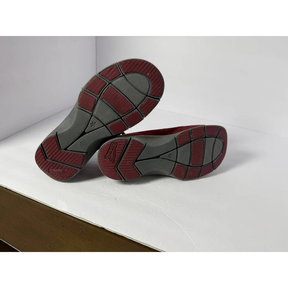 Dansko Elise Burgundy Suede Lace Up Walking Shoes Sneakers Womens 38 7.5-8